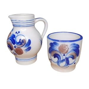 Stoneware Cream and Sugar Decorative Set